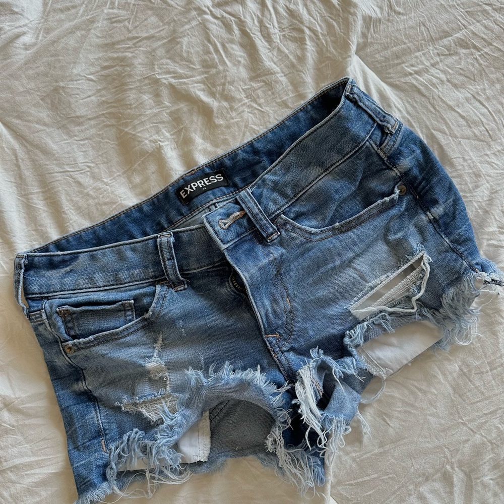 Express Women's Blue Denim Shorts
